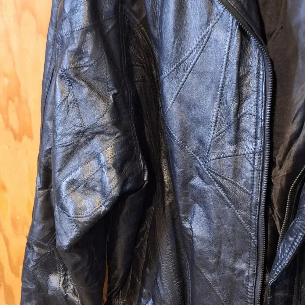 Leather U.S.A. Vintage Men's Leather Jacket Size XL Bikercore Motorcycle Edgy